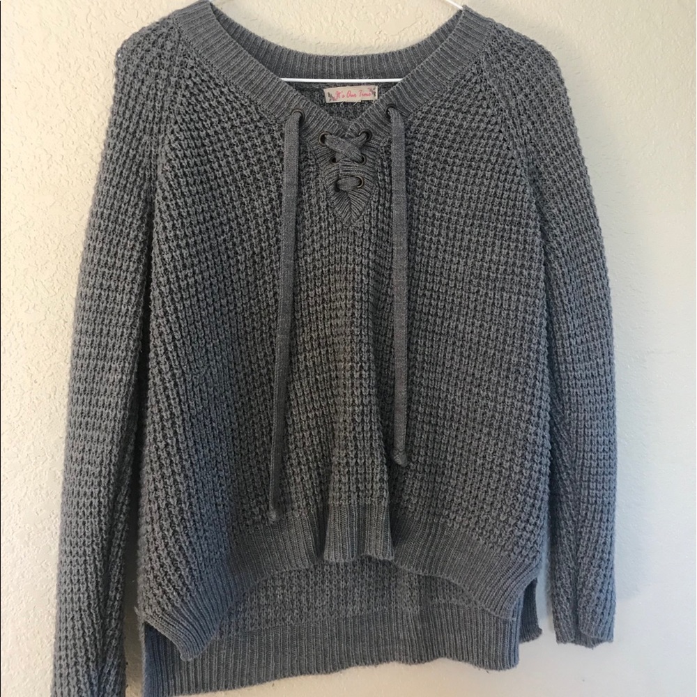 Grey knitted sweater